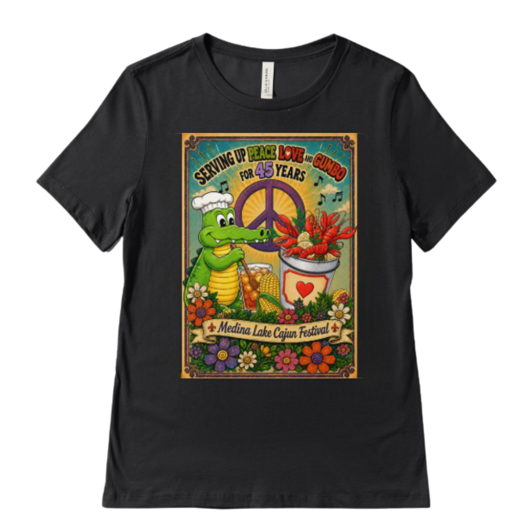 Black Medina Lake Cajun Festival 45th anniversary T-shirt